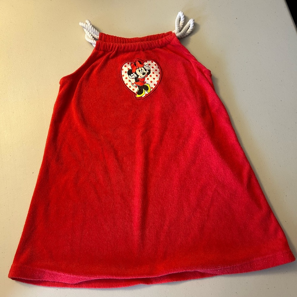 Disney Red Minnie Mouse Dress with White Rope Straps